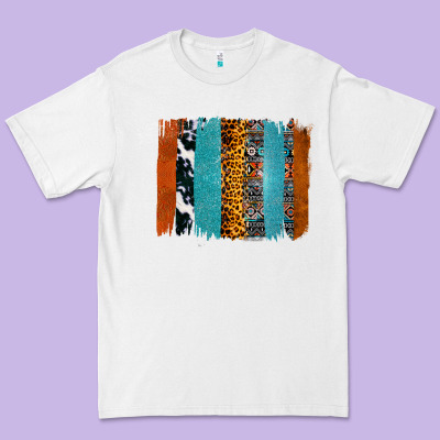 Western Leopard Glitter Aztec Cowhide Pattern Brushstroke Premium Tee Designed By Bettercallsaul
