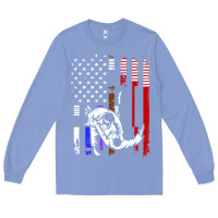 Colony Blue b.ra.zi.li.an j.i.u jit.su stars & stripes rank b.j flag shirt Long Sleeve Tee - minhPixels