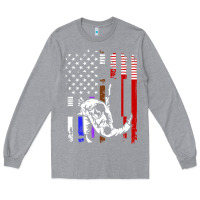 Heather Grey b.ra.zi.li.an j.i.u jit.su stars & stripes rank b.j flag shirt Long Sleeve Tee - minhPixels