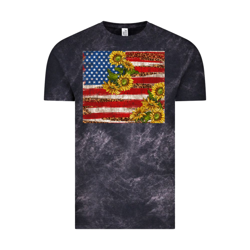 American Flag Sunflowers With Leopard Vintage Tee by TumblerDesignByShophia | Teevron