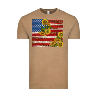 Vintage Coffee American flag sunflowers with leopard Vintage Tee - TumblerDesignByShophia