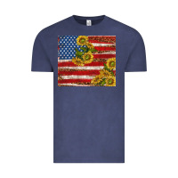 Vintage Denim American flag sunflowers with leopard Vintage Tee - TumblerDesignByShophia