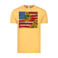 Vintage Mustard American flag sunflowers with leopard Vintage Tee - TumblerDesignByShophia