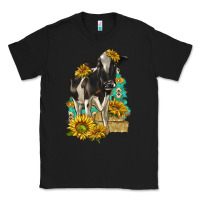 Black Sunflowers Cow Classic Tee - texasbilliewilder
