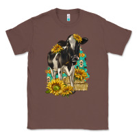 Chestnut Sunflowers Cow Classic Tee - texasbilliewilder