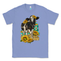 Colony Blue Sunflowers Cow Classic Tee - texasbilliewilder