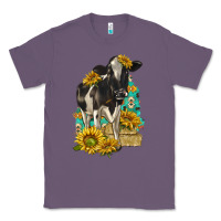 Lavender Sunflowers Cow Classic Tee - texasbilliewilder