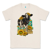 Natural Sunflowers Cow Classic Tee - texasbilliewilder