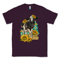 Plum Sunflowers Cow Classic Tee - texasbilliewilder