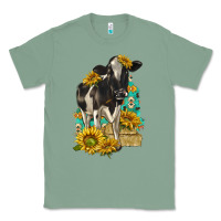 Sage Sunflowers Cow Classic Tee - texasbilliewilder
