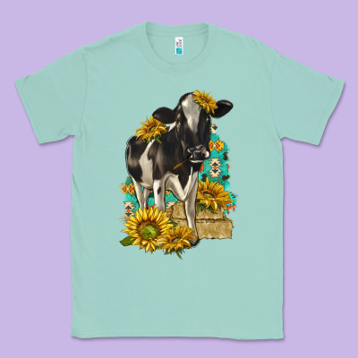Sunflowers Cow Classic Tee Designed By Texasbilliewilder