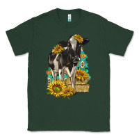 Sports Green Sunflowers Cow Classic Tee - texasbilliewilder