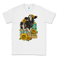White Sunflowers Cow Classic Tee - texasbilliewilder