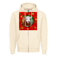 Sandshell christmas hereford calf Zipper Hoodie - LillyAllenDesigns