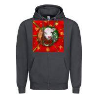 Smoke christmas hereford calf Zipper Hoodie - LillyAllenDesigns