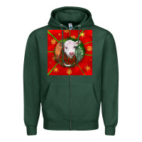 Sports Green christmas hereford calf Zipper Hoodie - LillyAllenDesigns