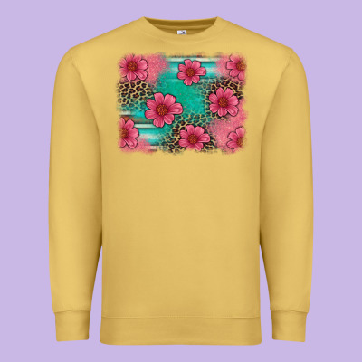 Easter Spring Leopard Serape Background Premium Sweatshirt Designed By Artiststas