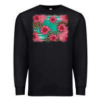 Black easter spring leopard serape background Premium Sweatshirt - Artiststas