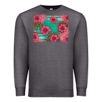 Charcoal Heather easter spring leopard serape background Premium Sweatshirt - Artiststas