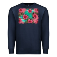 Navy easter spring leopard serape background Premium Sweatshirt - Artiststas