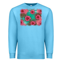 Ocean Blue easter spring leopard serape background Premium Sweatshirt - Artiststas