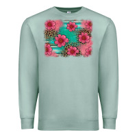 Seafoam easter spring leopard serape background Premium Sweatshirt - Artiststas
