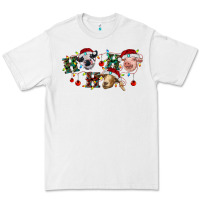 White Hohoho Christmas Cows Premium Tee - RanaPortraitStore
