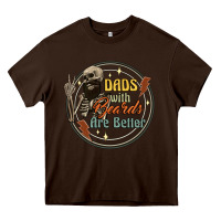 Chocolate Brown dads with beards are better Heavy Core Tee - Artiststas