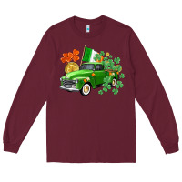 Burgundy Western St. Patrick's Day truck Long Sleeve Tee - CowGirlArtShop