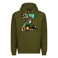 Army Green farm life alphabet lowercase letters z Premium Hoodie - BundleAndBundleShop