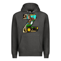 Charcoal Heather farm life alphabet lowercase letters z Premium Hoodie - BundleAndBundleShop