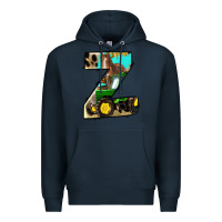 Navy farm life alphabet lowercase letters z Premium Hoodie - BundleAndBundleShop