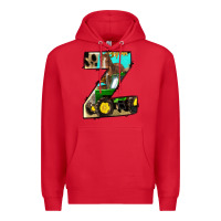 Red farm life alphabet lowercase letters z Premium Hoodie - BundleAndBundleShop