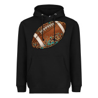 Black western football leopard turquoise pattern Heavyweight Hoodie - Artiststas