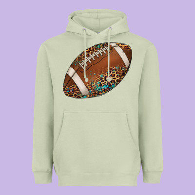 Western Football Leopard Turquoise Pattern Heavyweight Hoodie Designed By Artiststas