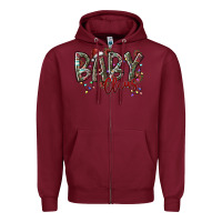 Burgundy baby claus Zipper Hoodie - SublimationCraftShop