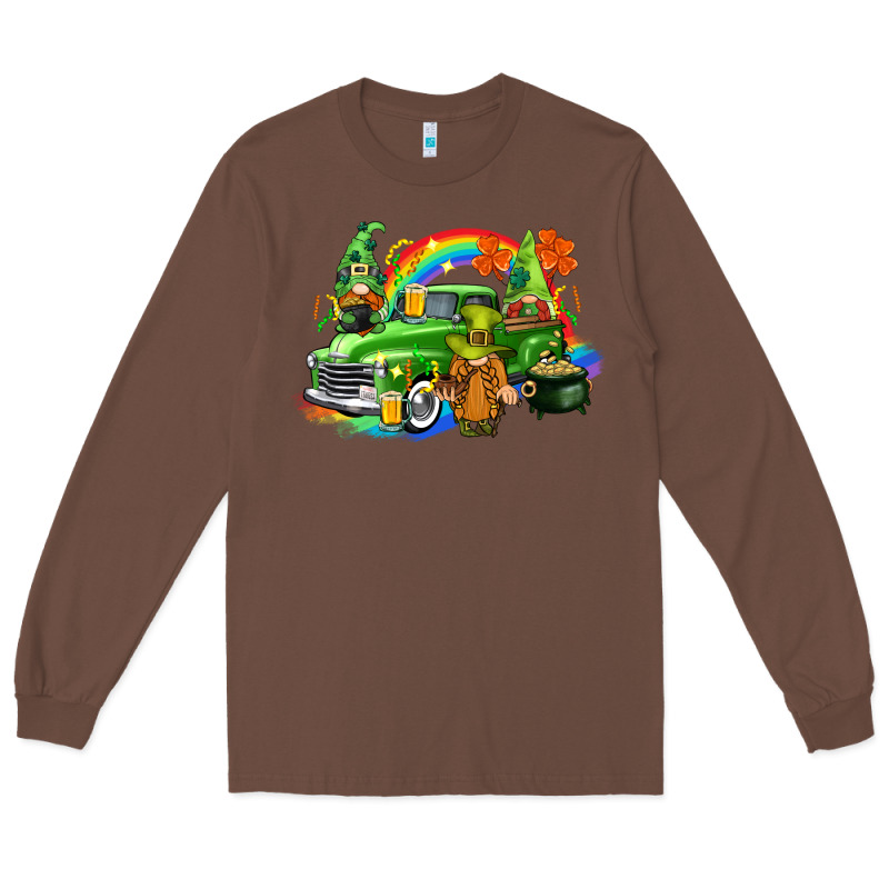 St. Patrick's Day Truck With Gnomies Long Sleeve Tee by CowGirlArtShop | Teevron