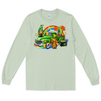 Matcha St. Patrick's Day truck with gnomies Long Sleeve Tee - CowGirlArtShop
