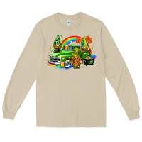 Mushroom St. Patrick's Day truck with gnomies Long Sleeve Tee - CowGirlArtShop