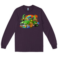 Plum St. Patrick's Day truck with gnomies Long Sleeve Tee - CowGirlArtShop