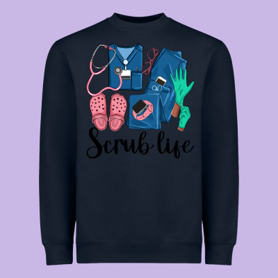 Scrub Life Nurse Heavyweight Sweatshirt Designed By Lillyallendesigns