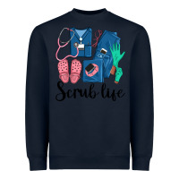 Navy Scrub Life Nurse Heavyweight Sweatshirt - LillyAllenDesigns