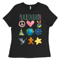 Black PEACE ON EARTH Ladies Tee - Bettercallsaul