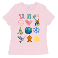 Bubblegum Pink PEACE ON EARTH Ladies Tee - Bettercallsaul