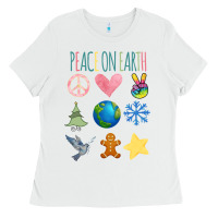 White PEACE ON EARTH Ladies Tee - Bettercallsaul