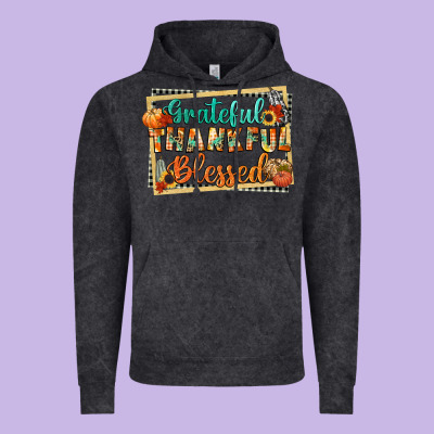 Thankful Grateful Blessed Vintage Hoodie Designed By Cowgirlartshop