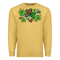 Antique Gold western st patricks day shamrocks and hearts Premium Sweatshirt - Artiststas