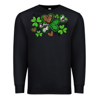 Black western st patricks day shamrocks and hearts Premium Sweatshirt - Artiststas