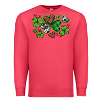 Cardinal western st patricks day shamrocks and hearts Premium Sweatshirt - Artiststas
