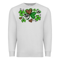 Dove Grey western st patricks day shamrocks and hearts Premium Sweatshirt - Artiststas